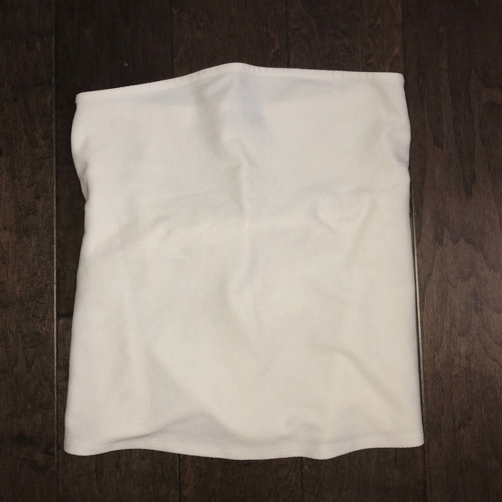 White strapless top